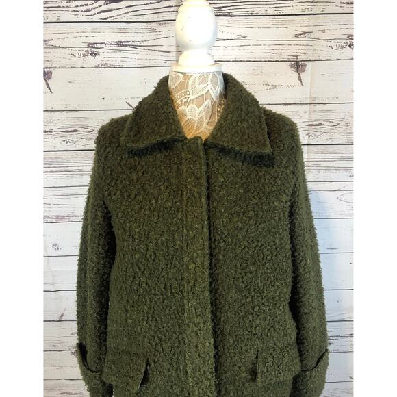 Vintage John & Jenn / Mid-Century Style coat green textured size medium - Picture 5 of 12